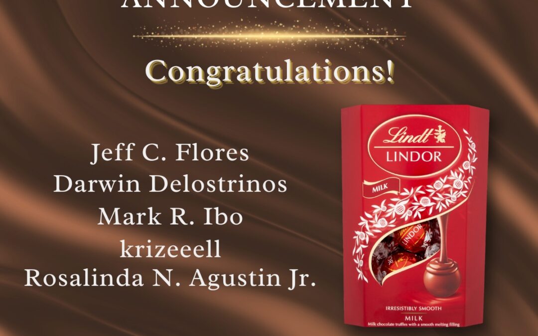 Congratulations to our lucky winners of our Lindt Giveaway!